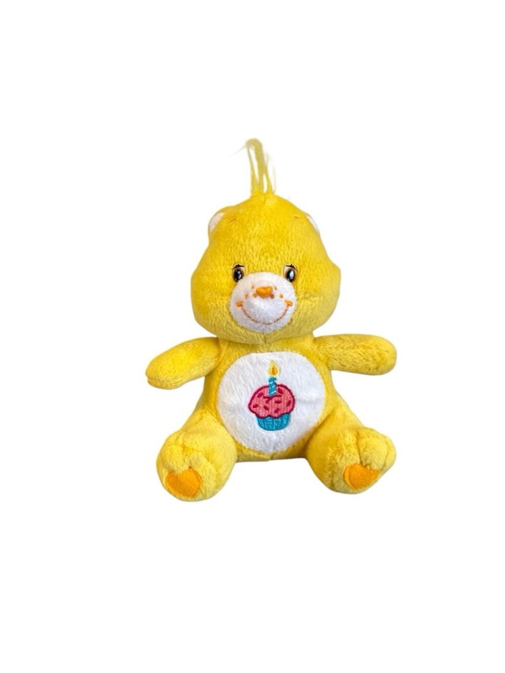 Birthday Bear Care Bear 7”  Seated Only Nanco Yellow Cupcake Vintage